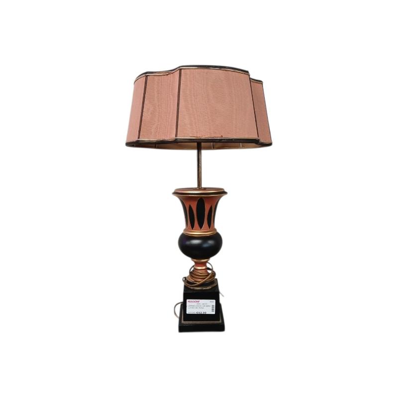 LAMPADA BASE CER NERO LUCIDO DEC ROSA  | Mercatino dell'Usato Roma ostia 1