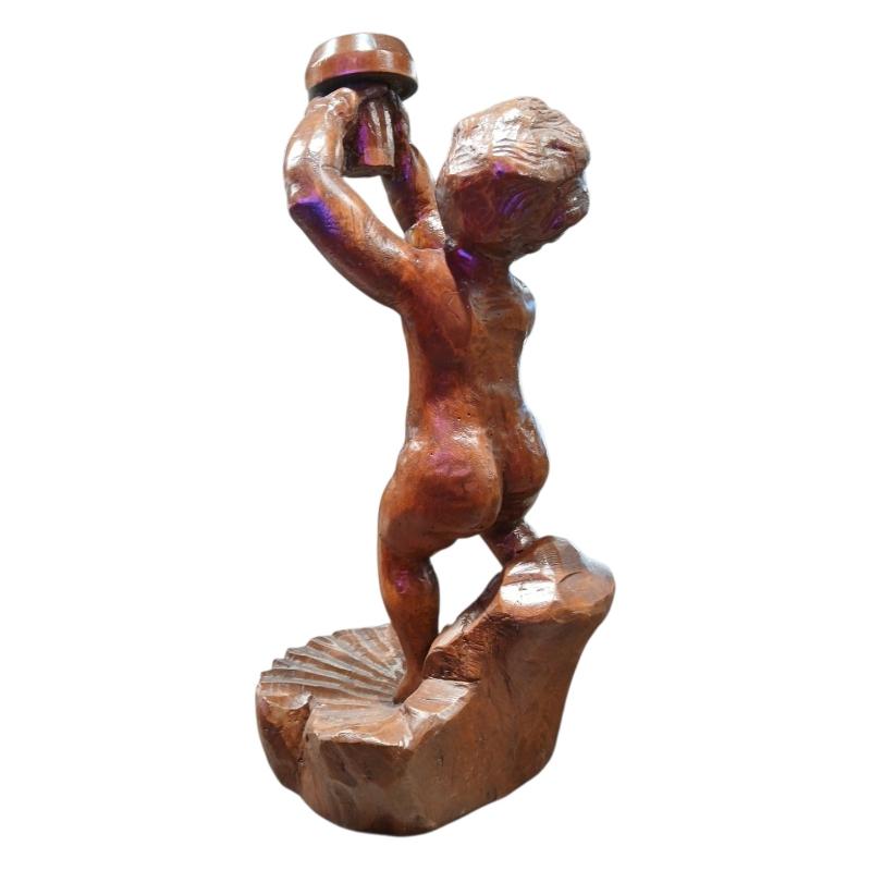 PUTTO LEGNO PORTACANDELA EPOCA | Mercatino dell'Usato Roma ostia 2
