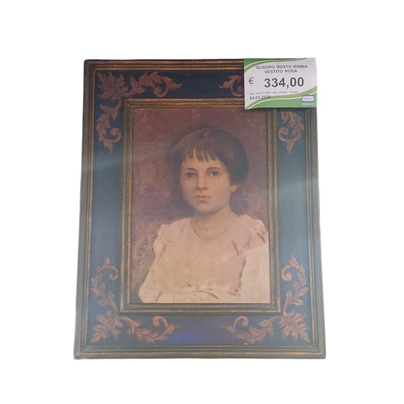 QUADRO BUSTO BIMBA VESTITO ROSA | Mercatino dell'Usato Roma ostia 1