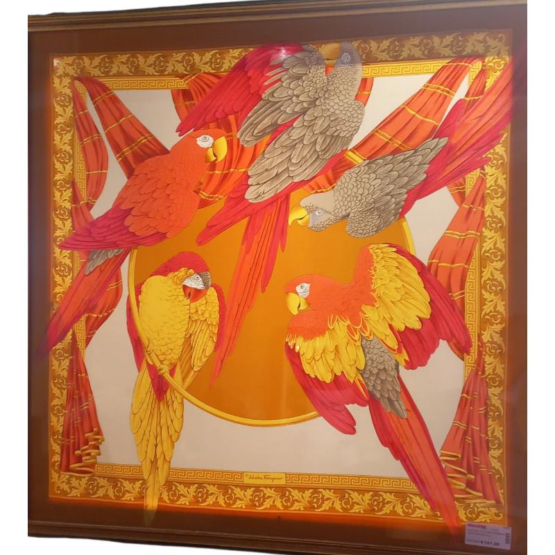 QUADRO FOULARD FERRAGAMO PAPPAGALLI | Mercatino dell'Usato Roma ostia 1