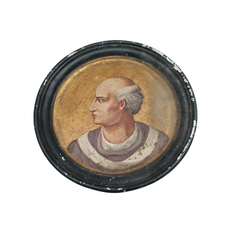 QUADRO OLIO PAPA STEFANO VII FONDO DORATO | Mercatino dell'Usato Roma ostia 1