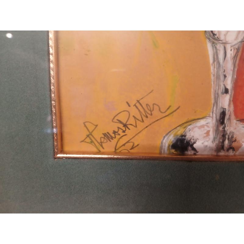 QUADRO THOMAS RITTER BICCHIERI OLIO SU TELA | Mercatino dell'Usato Roma ostia 2