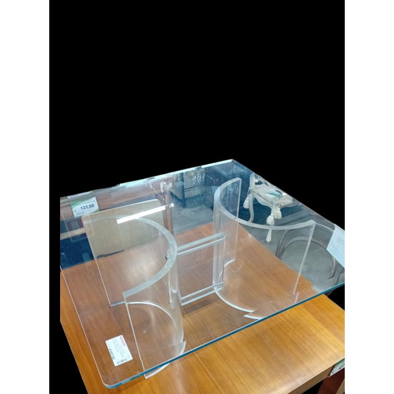 TAVOLINO SALOTTO BASE PLEXY PIANO VETRO  | Mercatino dell'Usato Roma ostia 2