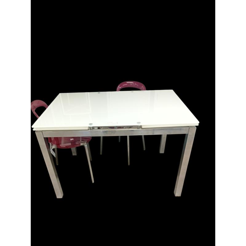 TAVOLO RETT ALLUNG PIANO VETRO/CROMO | Mercatino dell'Usato Roma ostia 1