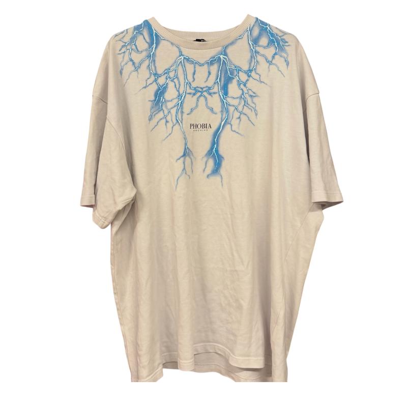 T SHIRT UOMO PHOBIA BIANCA FULMINI BLU | Mercatino dell'Usato Roma ostia 1