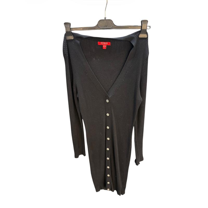 VESTITO DONNA GUESS NERO COSTINE BOTTONI | Mercatino dell'Usato Roma ostia 1