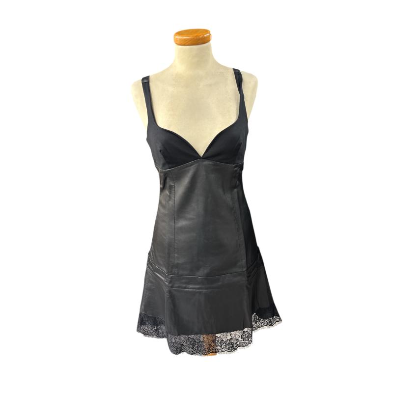 VESTITO DONNA PINKO NERO INSERTI PELLE | Mercatino dell'Usato Roma ostia 1