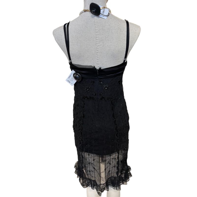 VESTITO DONNA PINKO NERO RASO PIZZO SETA ST | Mercatino dell'Usato Roma ostia 2