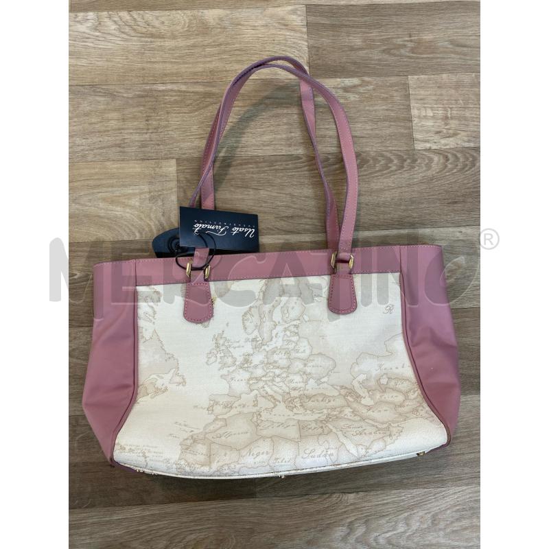 BORSA DONNA 1CLASSE ALVIERO MARTINI SPALLA MALVA E BIANCO LATTE  | Mercatino dell'Usato Pomezia 1