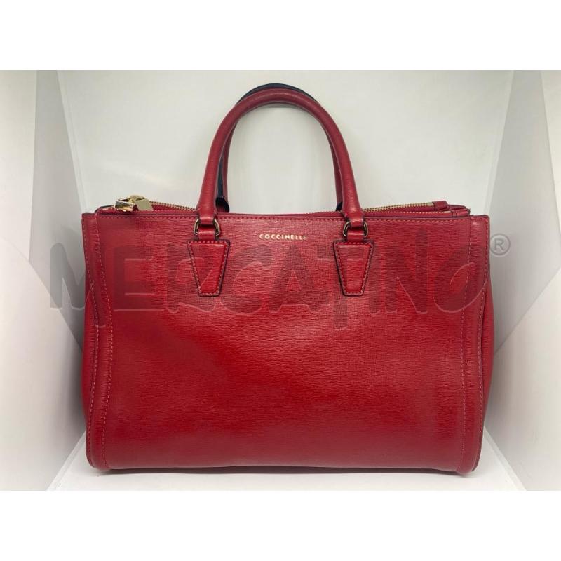 BORSA DONNA A MANO COCCINELLE ROSSA SAFFIANO | Mercatino dell'Usato Pomezia 1