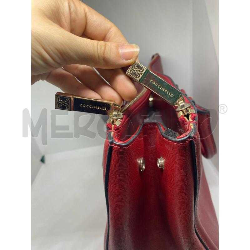 BORSA DONNA A MANO COCCINELLE ROSSA SAFFIANO | Mercatino dell'Usato Pomezia 4