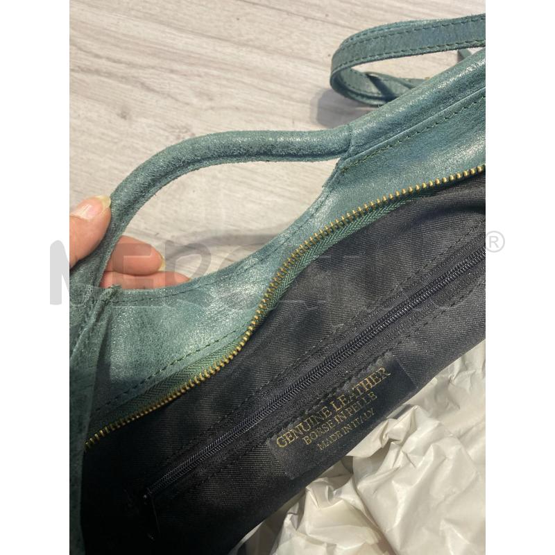 BORSA DONNA A MANO PETROLIO FRANGE  | Mercatino dell'Usato Pomezia 5