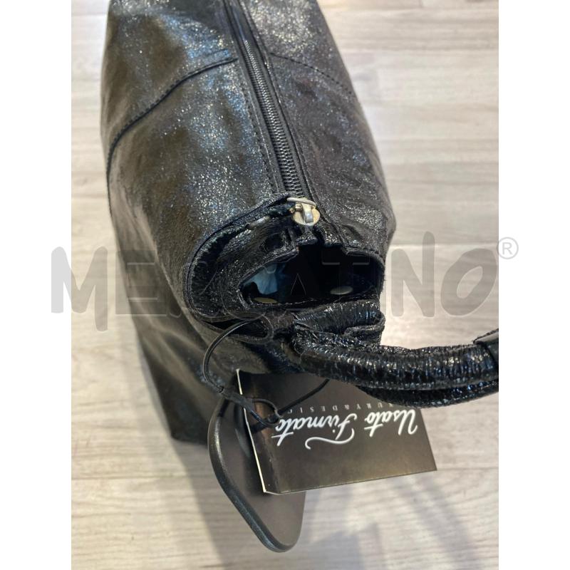 BORSA DONNA A SPALLA COCCINELLE NERO LUCIDO EFFETTO CROSTA | Mercatino dell'Usato Pomezia 3