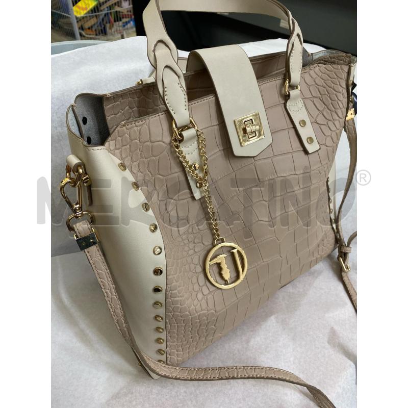 BORSA DONNA BEIGE PELLE BORCHIE TRUSSARDI  | Mercatino dell'Usato Pomezia 2