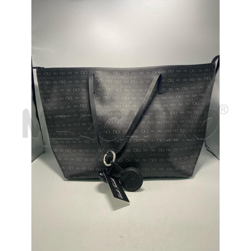 BORSA DONNA CALVIN KLEIN JEANS NERA SCRITTA  | Mercatino dell'Usato Pomezia 1