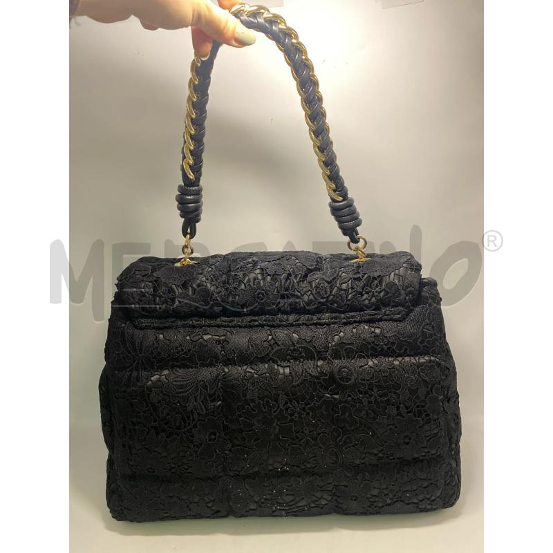 BORSA DONNA ERMANNO SCERVINO NERA RICAMI DETTAGLI DORATI | Mercatino dell'Usato Pomezia 3