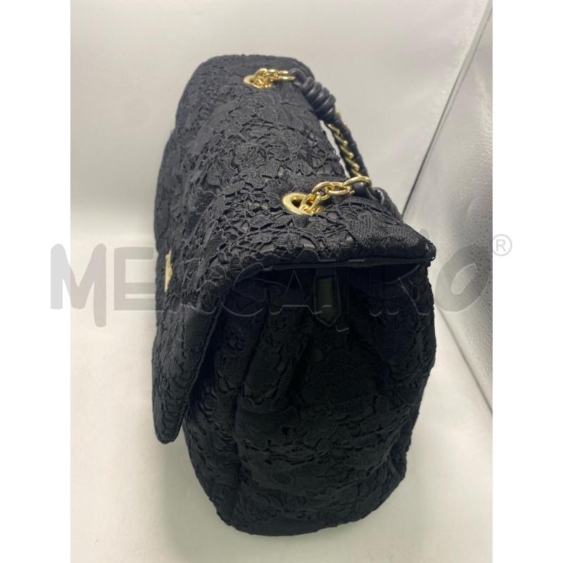 BORSA DONNA ERMANNO SCERVINO NERA RICAMI DETTAGLI DORATI | Mercatino dell'Usato Pomezia 4