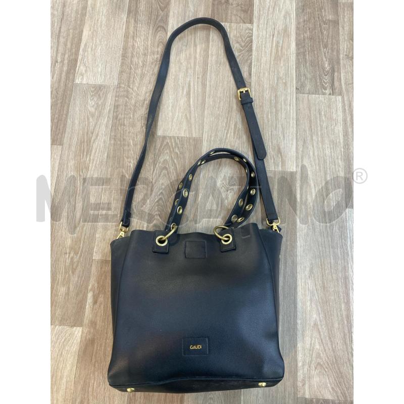 BORSA DONNA GAUDI NERA MANICI ANELLI | Mercatino dell'Usato Pomezia 1