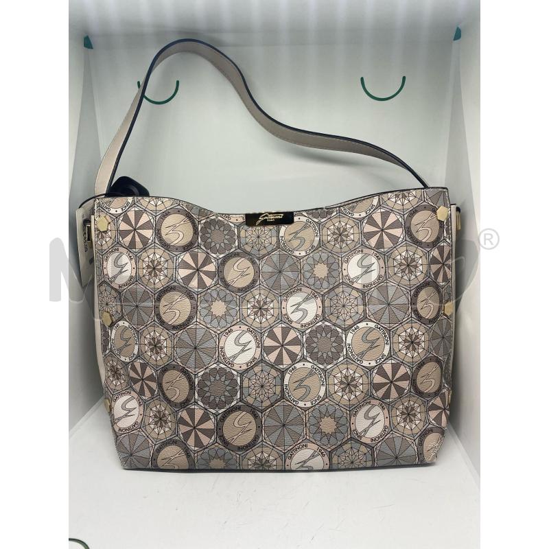 BORSA DONNA GRIGIA GATTINONI LOGO ROSA | Mercatino dell'Usato Pomezia 1