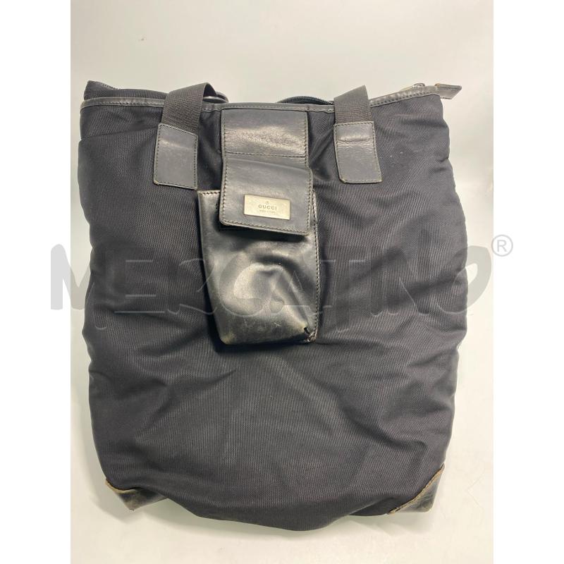 BORSA DONNA GUCCI PELLE E TESSUTO NERA | Mercatino dell'Usato Pomezia 1