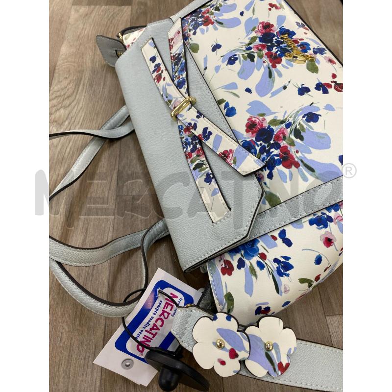 BORSA DONNA GUESS BIANCA FANTASIA FIORI CELESTI ROSSI | Mercatino dell'Usato Pomezia 2