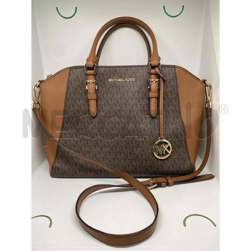 BORSA DONNA MICHAEL KORS MARRONE MONOGRAMM TRACOLLA | Mercatino dell'Usato Pomezia 1