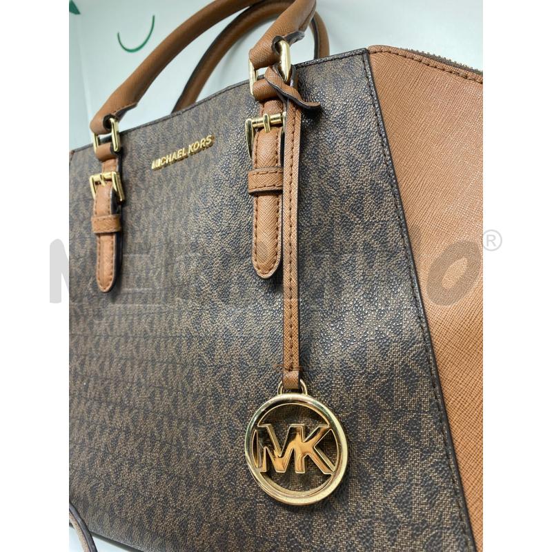 BORSA DONNA MICHAEL KORS MARRONE MONOGRAMM TRACOLLA | Mercatino dell'Usato Pomezia 2