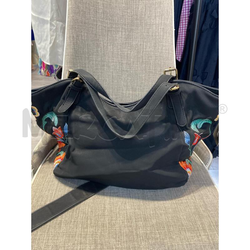 BORSA DONNA NERA DESIGUAL FIORI | Mercatino dell'Usato Pomezia 3