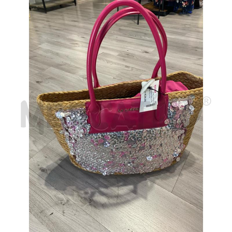 BORSA DONNA PAGLIA ROSA PAIETTE LA CARRIE | Mercatino dell'Usato Pomezia 1