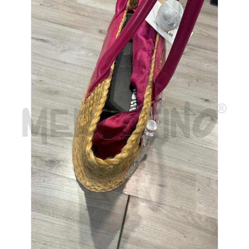 BORSA DONNA PAGLIA ROSA PAIETTE LA CARRIE | Mercatino dell'Usato Pomezia 3