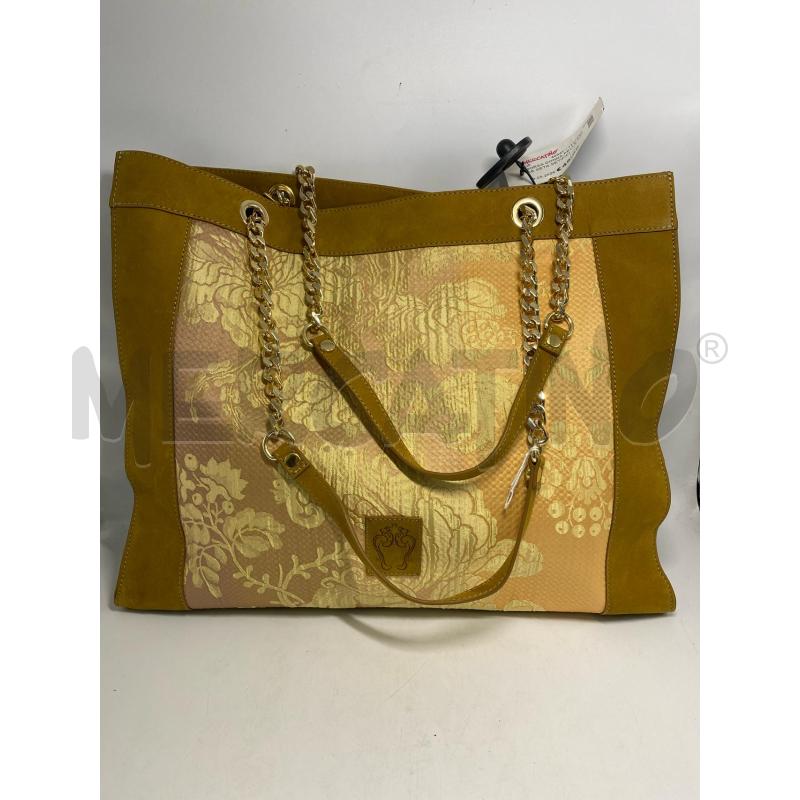 BORSA DONNA PELLE BEIGE SETA SETIFICIO LEUCIANO | Mercatino dell'Usato Pomezia 1