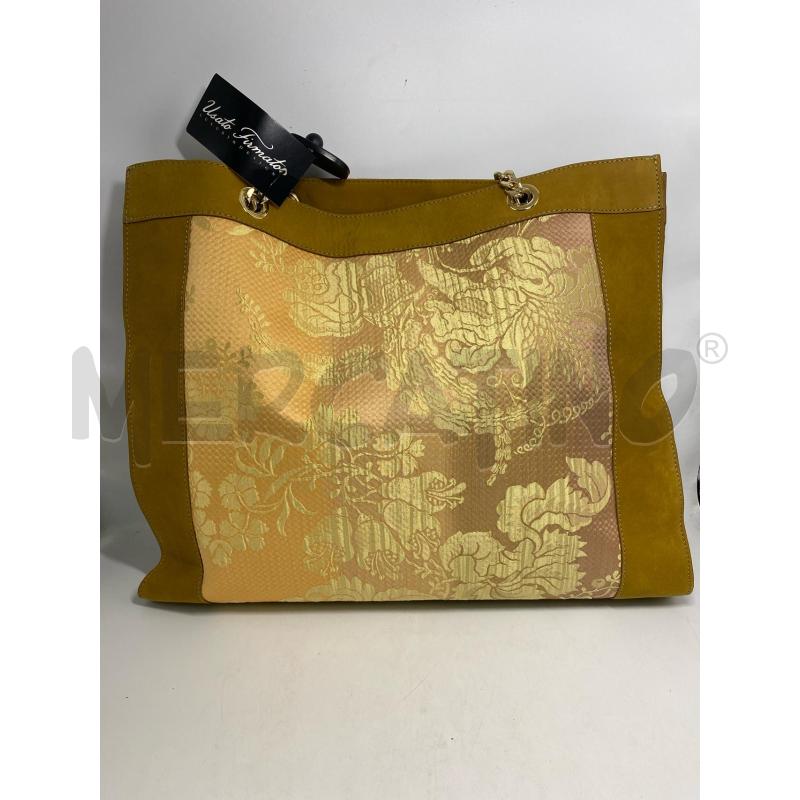BORSA DONNA PELLE BEIGE SETA SETIFICIO LEUCIANO | Mercatino dell'Usato Pomezia 3