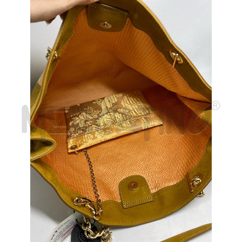 BORSA DONNA PELLE BEIGE SETA SETIFICIO LEUCIANO | Mercatino dell'Usato Pomezia 4