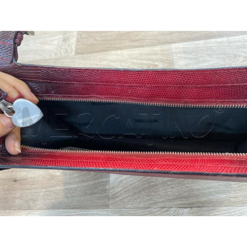 BORSA DONNA PELLE BORDEAUX MOSCHINOO PITONATA | Mercatino dell'Usato Pomezia 5