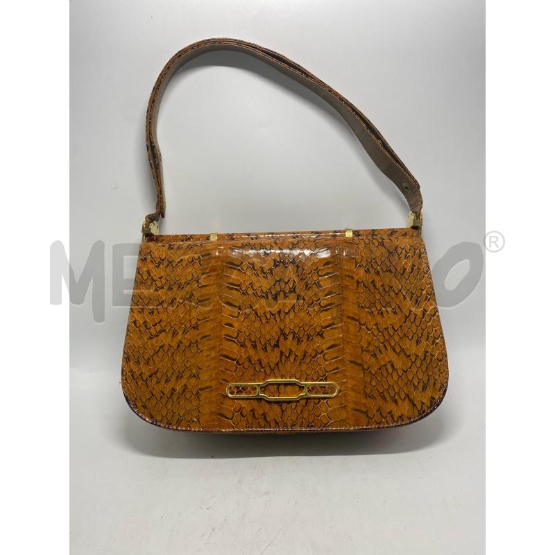 BORSA DONNA PELLE SERPENTE DECORAZIONE DORATA FRONTALE  | Mercatino dell'Usato Pomezia 1