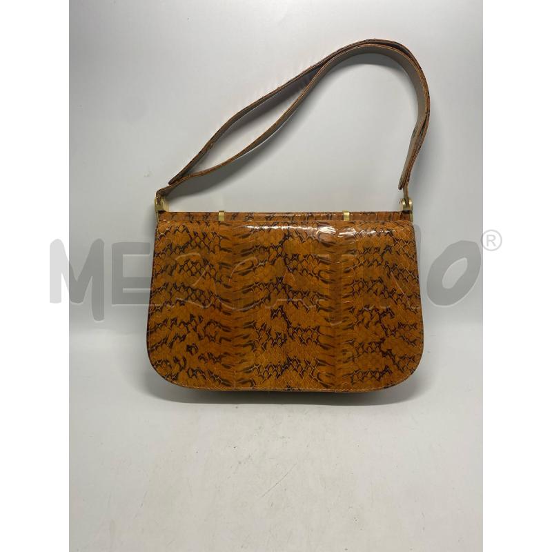 BORSA DONNA PELLE SERPENTE DECORAZIONE DORATA FRONTALE  | Mercatino dell'Usato Pomezia 2