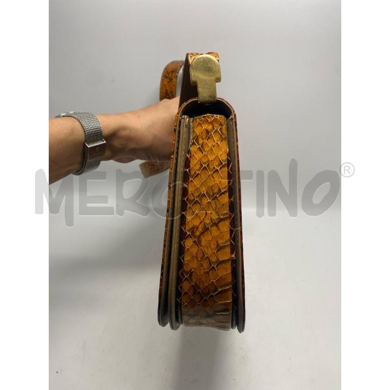 BORSA DONNA PELLE SERPENTE DECORAZIONE DORATA FRONTALE  | Mercatino dell'Usato Pomezia 3
