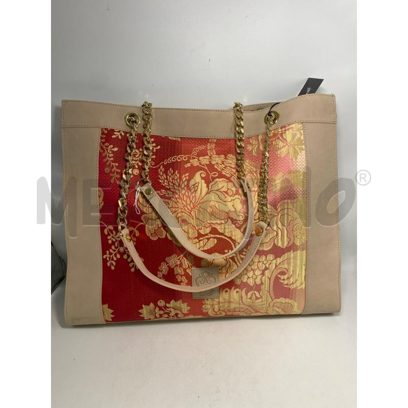 BORSA DONNA ROSA PELLE SETA SETIFICIO LEUCIANO | Mercatino dell'Usato Pomezia 1