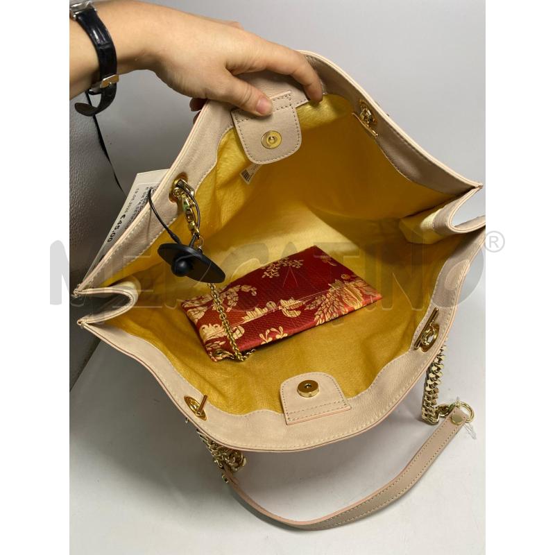 BORSA DONNA ROSA PELLE SETA SETIFICIO LEUCIANO | Mercatino dell'Usato Pomezia 4