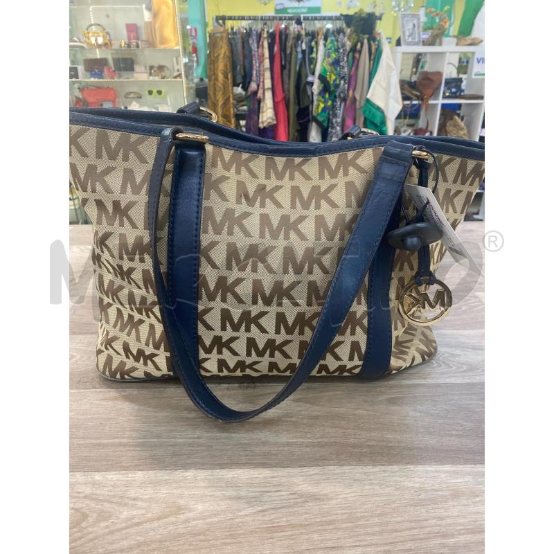 BORSA DONNA SHOPPER BEIGE BLU MICHAEL KORS | Mercatino dell'Usato Pomezia 1
