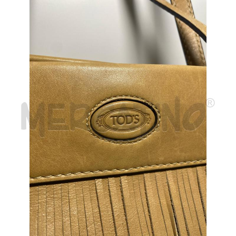 BORSA DONNA TOD'S IN PELLE BEIGE CON FRANGE | Mercatino dell'Usato Pomezia 2