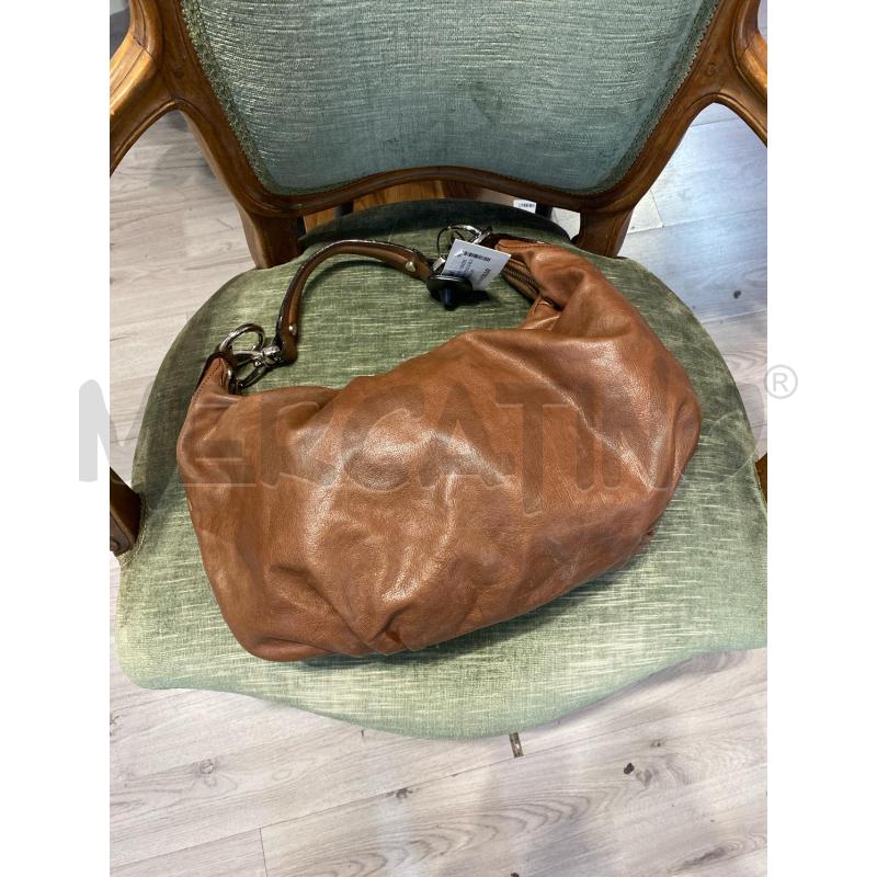 BORSA DONNA TOSCA BLU PELLE MEZZA LUNA MARRONE | Mercatino dell'Usato Pomezia 3