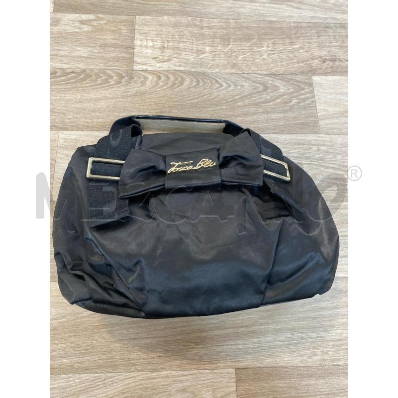BORSA DONNA TOSCA BLU TESSUTO NERO FIOCCO | Mercatino dell'Usato Pomezia 1