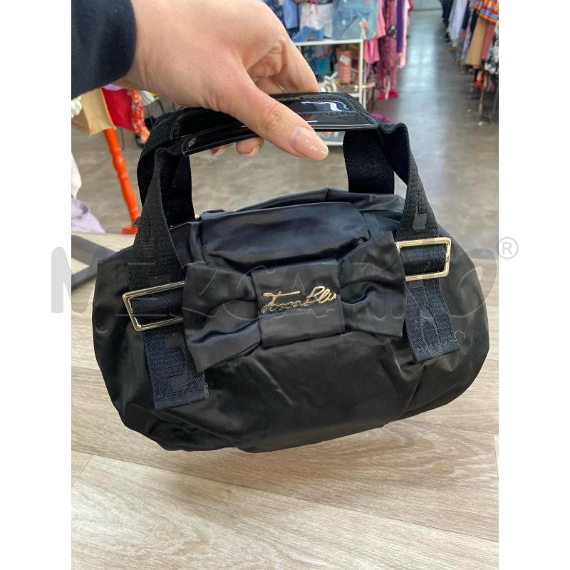 BORSA DONNA TOSCA BLU TESSUTO NERO FIOCCO | Mercatino dell'Usato Pomezia 3