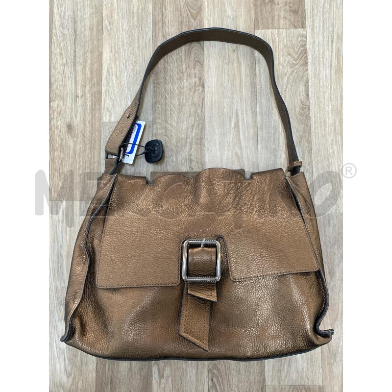 BORSA DONNA VERA PELLE BRONZATA FIBBIA  | Mercatino dell'Usato Pomezia 1