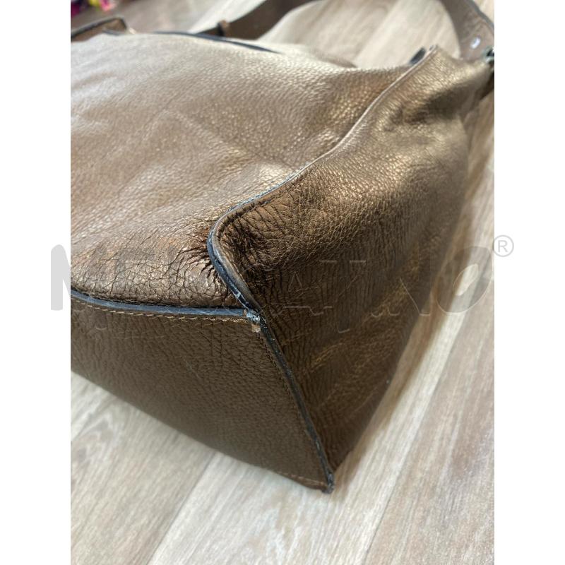 BORSA DONNA VERA PELLE BRONZATA FIBBIA  | Mercatino dell'Usato Pomezia 3