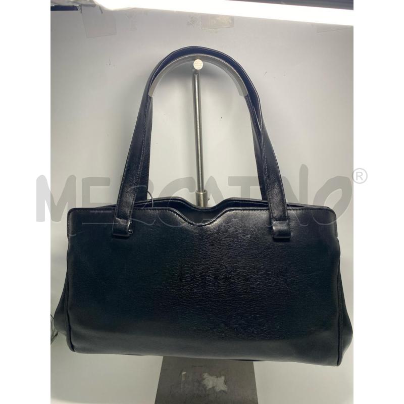 BORSA DONNA VINTAGE NERA VERA PELLE CHIUSURA DORATA | Mercatino dell'Usato Pomezia 3