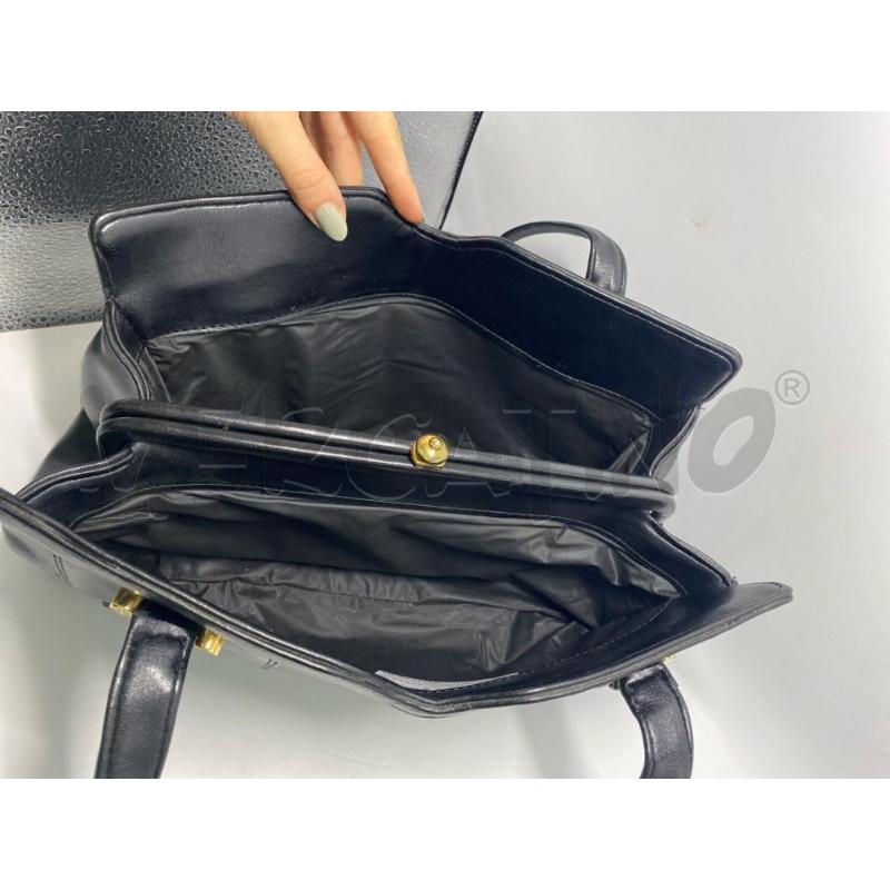 BORSA DONNA VINTAGE NERA VERA PELLE CHIUSURA DORATA | Mercatino dell'Usato Pomezia 5