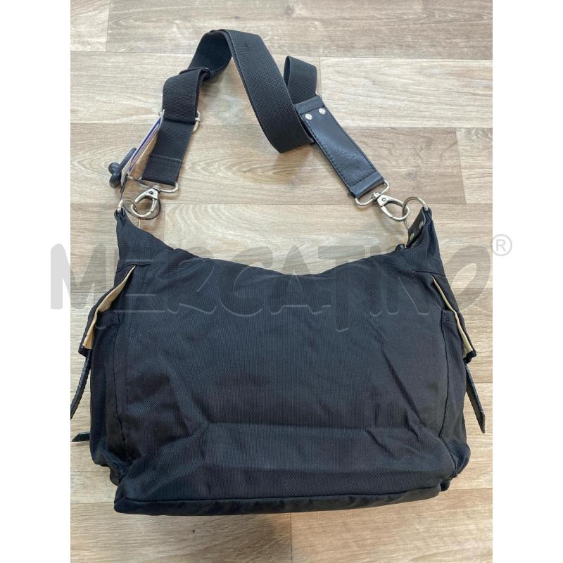 BORSA DONNA VINTAGE ZIPPO INSERTI PELLE E TESSUTO NERO | Mercatino dell'Usato Pomezia 4