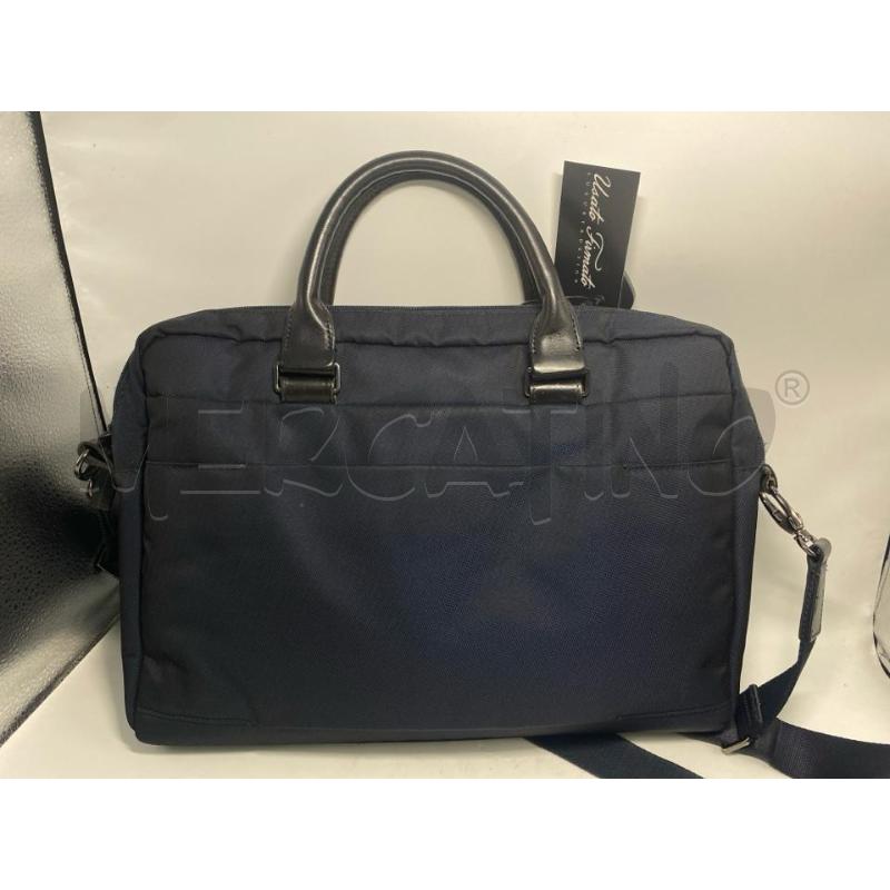 BORSA PORTA PC PIQUADRO IN TESSUTO E PELLE BLU  | Mercatino dell'Usato Pomezia 2